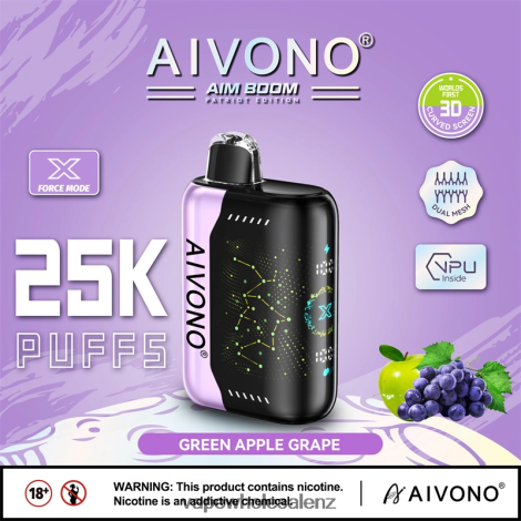 Electronic Cigarette Wholesale Price - Aivono AIM BOOM 25000 Green Apple Grape 6L2L2L346