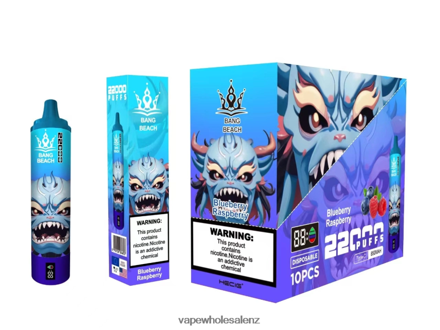 Cheapest Vape Wholesale - Bang Beach 22000 Puffs Smart Screen Blueberry Raspberry DZ888P14