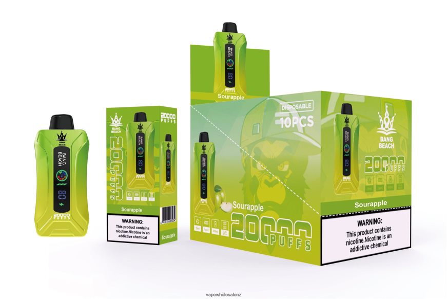 E-Cigarette Wholesale - Bang Beach 20000 Puffs Smart Screen Vape Sour Apple DZ888P1