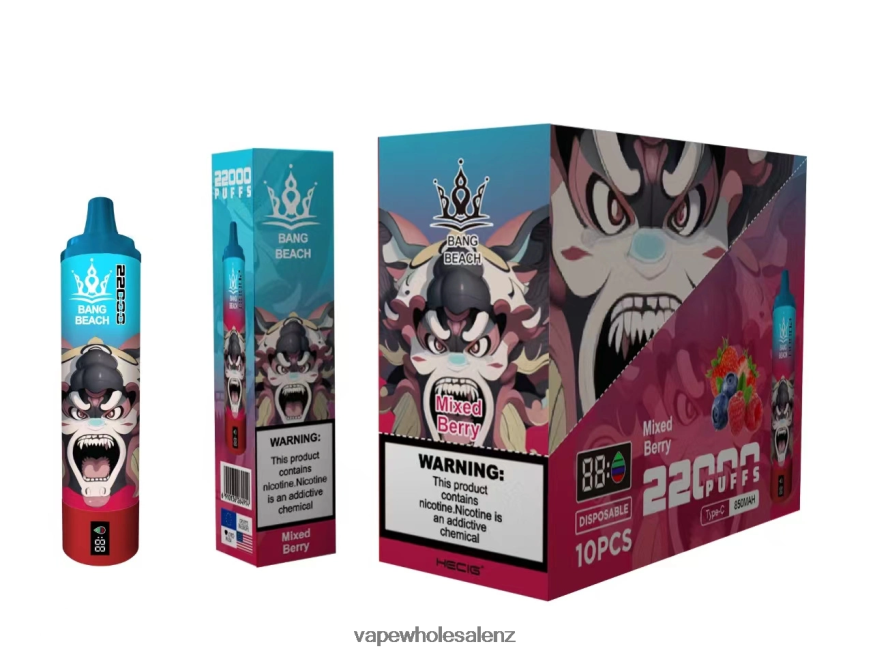 E-Cigarette Wholesale - Bang Beach 22000 Puffs Smart Screen Mixed Berry DZ888P21
