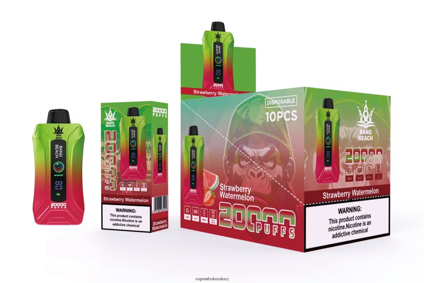 Electronic Cigarette Wholesale - Bang Beach 20000 Puffs Smart Screen Vape Strawberry Watermelon DZ888P3