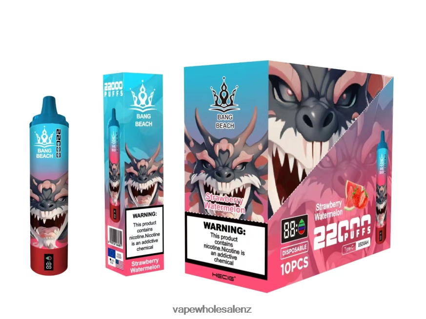 Electronic Cigarette Wholesale - Bang Beach 22000 Puffs Smart Screen Strawberry Watermelon DZ888P23