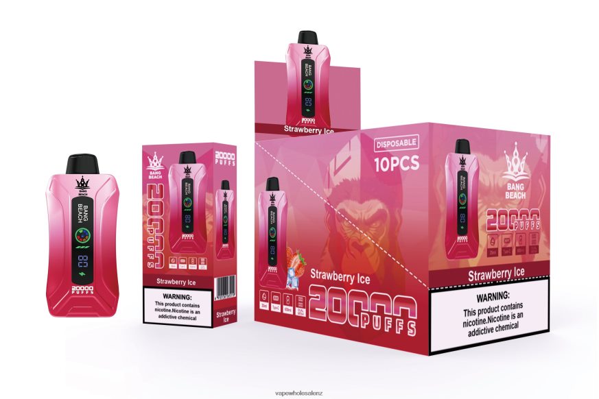 Electronic Cigarette Wholesale Price - Bang Beach 20000 Puffs Smart Screen Vape Strawberry Ice DZ888P6