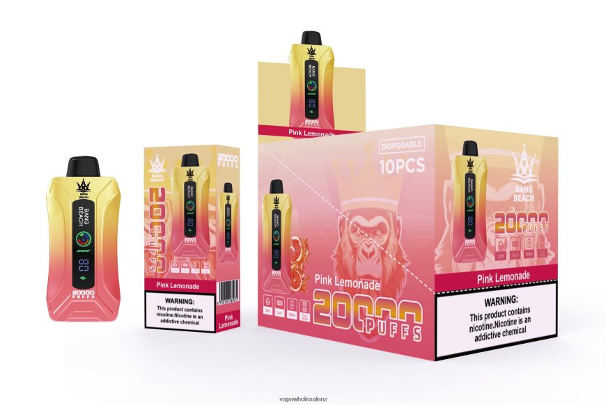 Electronic Cigarette Wholesale Supplier - Bang Beach 20000 Puffs Smart Screen Vape Pink Lemonade DZ888P4