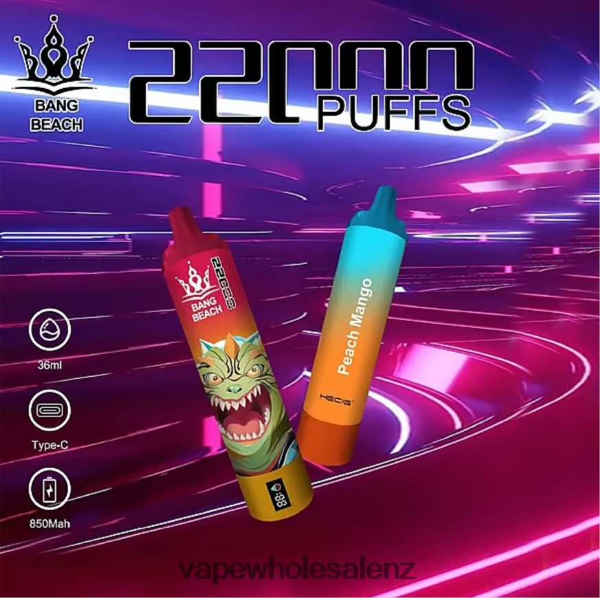 Electronic Cigarette Wholesale Supplier - Bang Beach 22000 Puffs Smart Screen Peach Mango DZ888P24