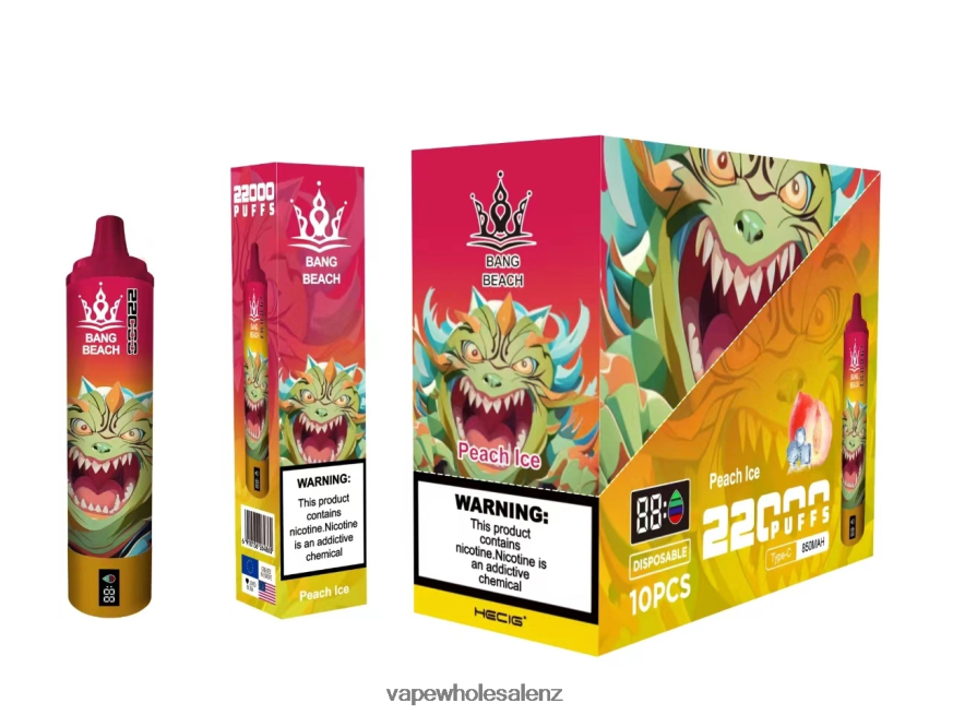 Vape Suppliers NZ - Bang Beach 22000 Puffs Smart Screen Peach Ice DZ888P16