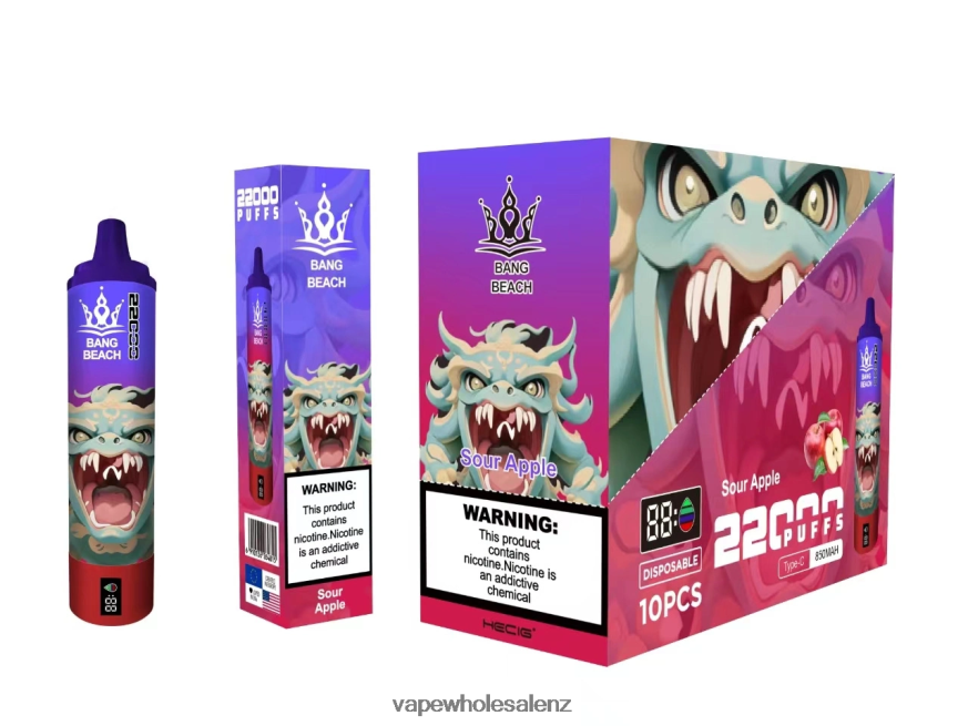 Vape Wholesale Near Me - Bang Beach 22000 Puffs Smart Screen Sour Apple DZ888P13