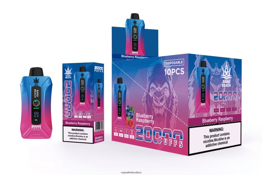 Vape Wholesale Prices - Bang Beach 20000 Puffs Smart Screen Vape Blueberry Raspberry DZ888P12