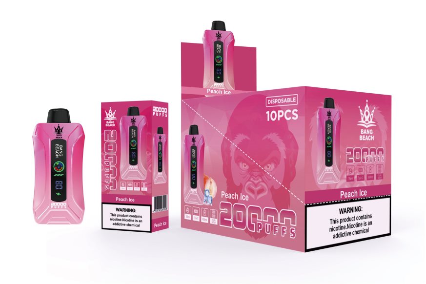 Vape Wholesale Supplier - Bang Beach 20000 Puffs Smart Screen Vape Peach Ice DZ888P9