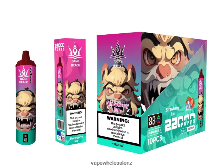 Vaping Stores NZ - Bang Beach 22000 Puffs Smart Screen Strawberry Ice DZ888P20