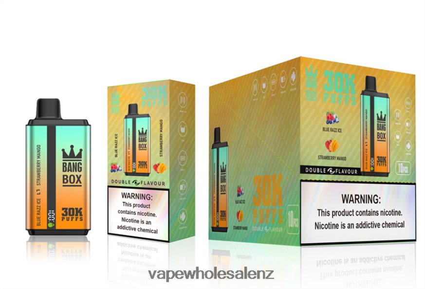 Vape Supplies NZ - Bang Box 30000 Puffs Dual Flavors Blue Razz Ice & Strawberry Mango DZ888P73