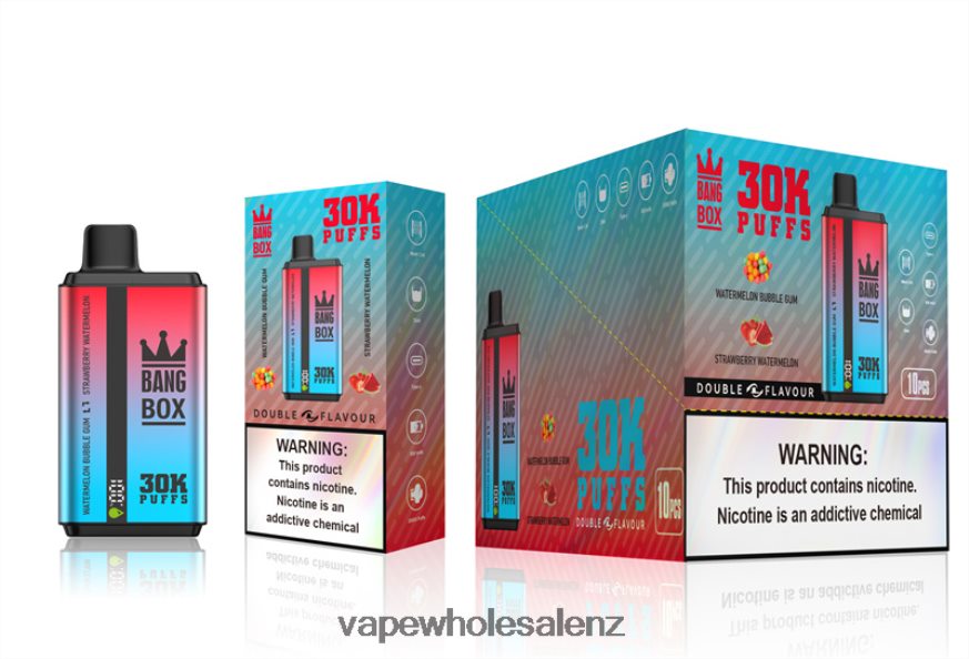 Vape Wholesale Distributor NZ - Bang Box 30000 Puffs Dual Flavors Watermelon Bubble Gum & Strawberry Watermelon DZ888P68