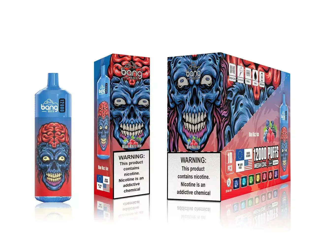 Vape Wholesale NZ - Blue Razz Ice NPP44117 Bang Box 12000 Puffs