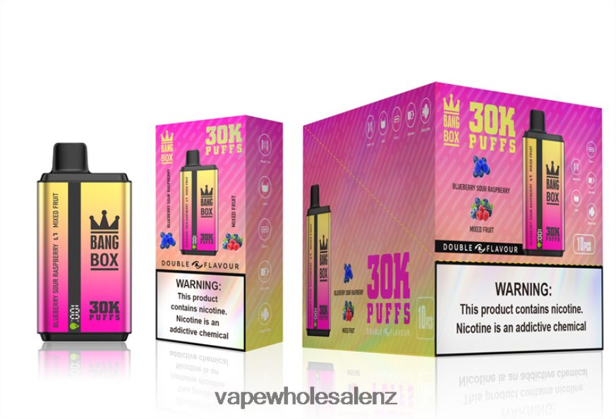 Vape Wholesale Supplier NZ - Bang Box 30000 Puffs Dual Flavors Blueberry Sour Raspberry & Mixed Fruit DZ888P66