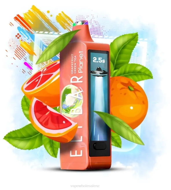 Electronic Cigarette NZ - Grapefruit Green Tea Elf Bar Planet 25000 HR0J17