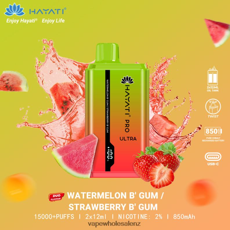 E Cig Wholesale - Watermelon Bubblegum/Strawberry Bubblegum NPP44232 Hayati Pro Ultra