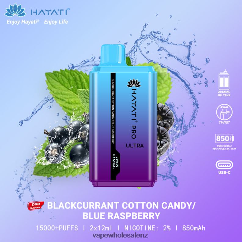 E-Cigarette Wholesale - Blackcurrant Cotton Candy/Blue Raspberry NPP44221 Hayati Pro Ultra