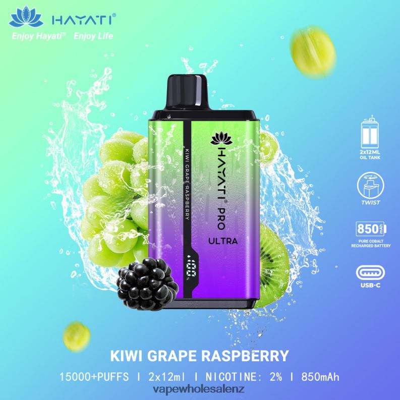 Vape Wholesale NZ - Kiwi Grape Raspberry NPP44207 Hayati Pro Ultra