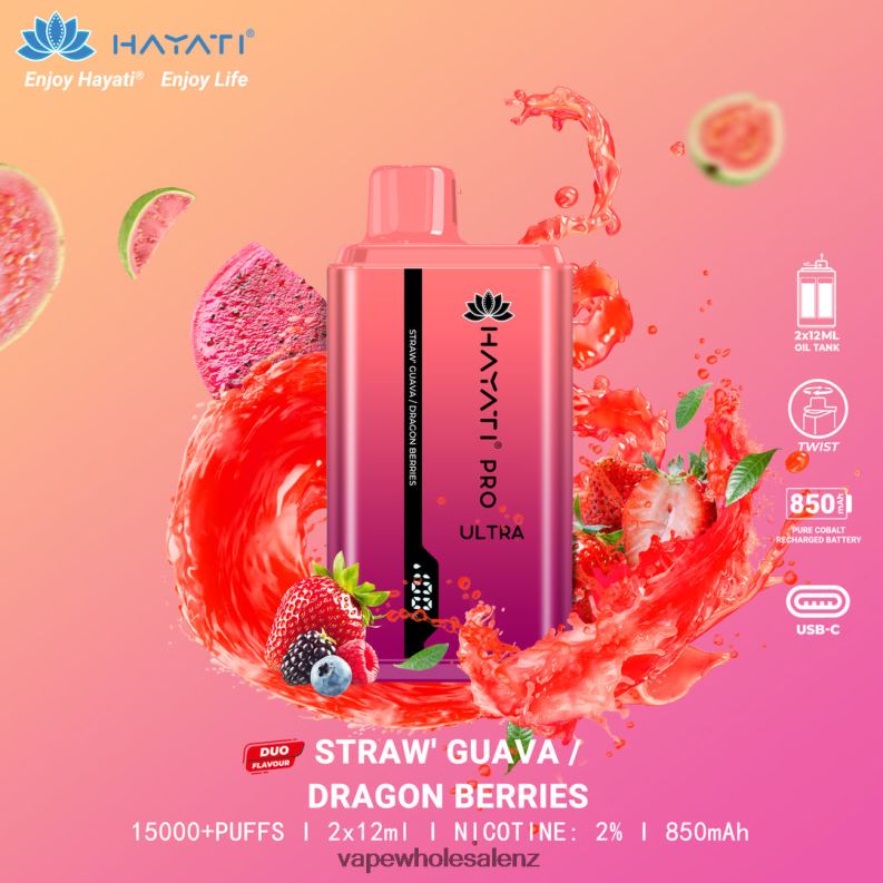 Vape Wholesale Supplier - Strawberry Guava/Dragon Berries NPP44229 Hayati Pro Ultra