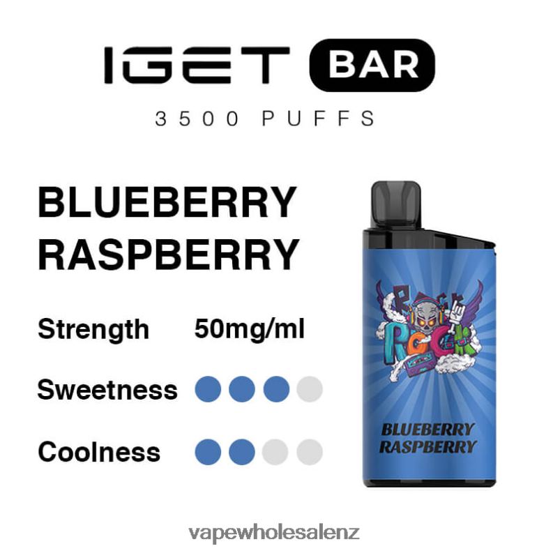 E Cig Wholesale - Blueberry Raspberry NPP4492 IGET BAR 3500 5% NICOTINE