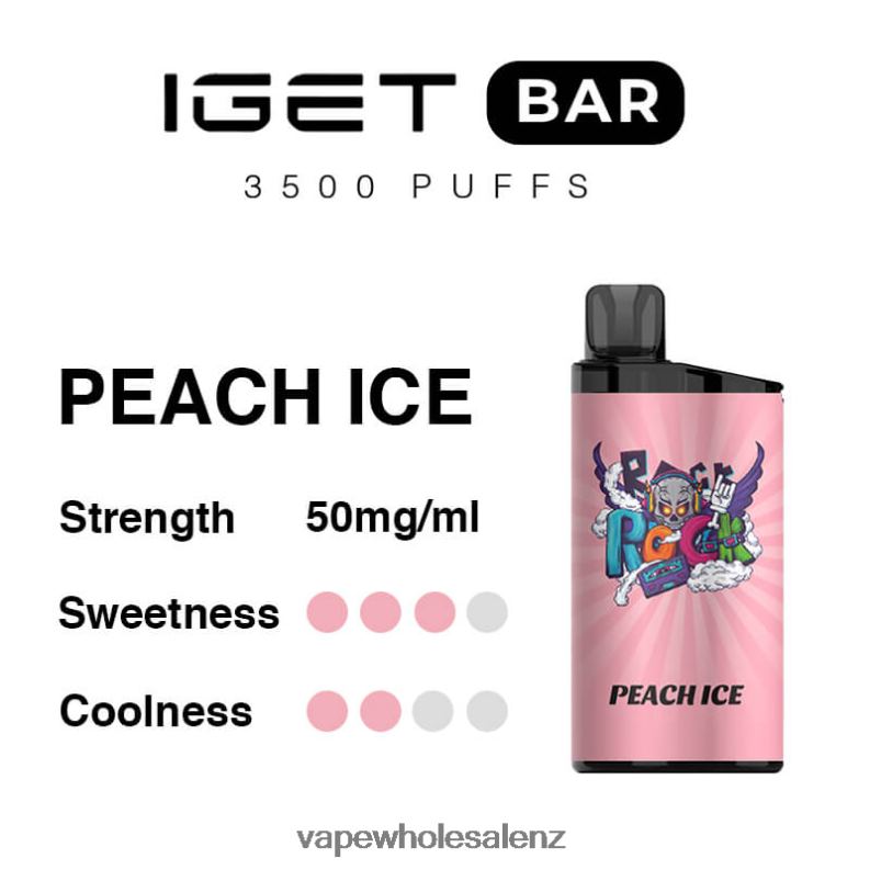 E Cigarettes Wholesale Suppliers - Peach Ice NPP4495 IGET BAR 3500 5% NICOTINE