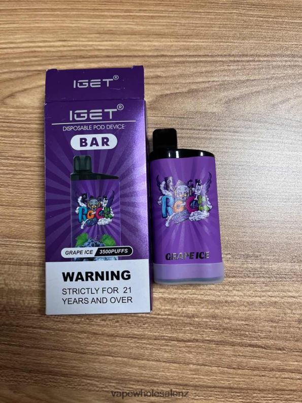 Vape Wholesale Supplier NZ - Grape Ice NPP4488 IGET BAR 3500 5% NICOTINE