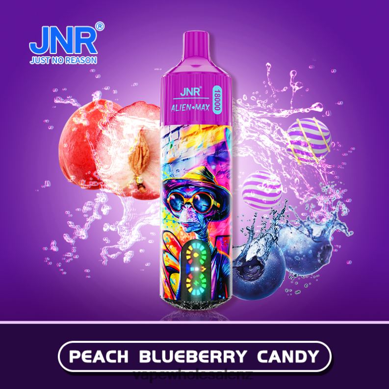Vape Wholesale Distributor NZ - Peach Blueberry Candy NPP44580 JNR ALIEN MAX