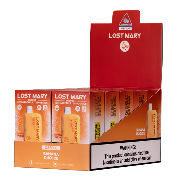 Vape Wholesale NZ - Banana Duo Ice NPP44107 LOST MARY OS5000