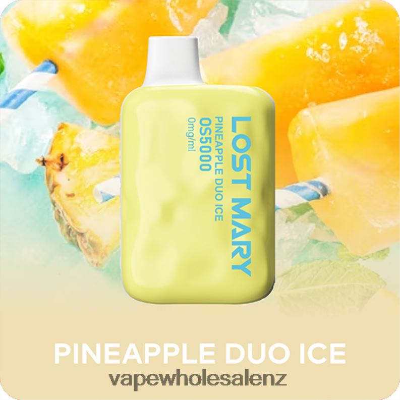 Vape Wholesale Supplier NZ - Pineapple Duo Ice NPP44508 LOST MARY OS5000 0mg/ml