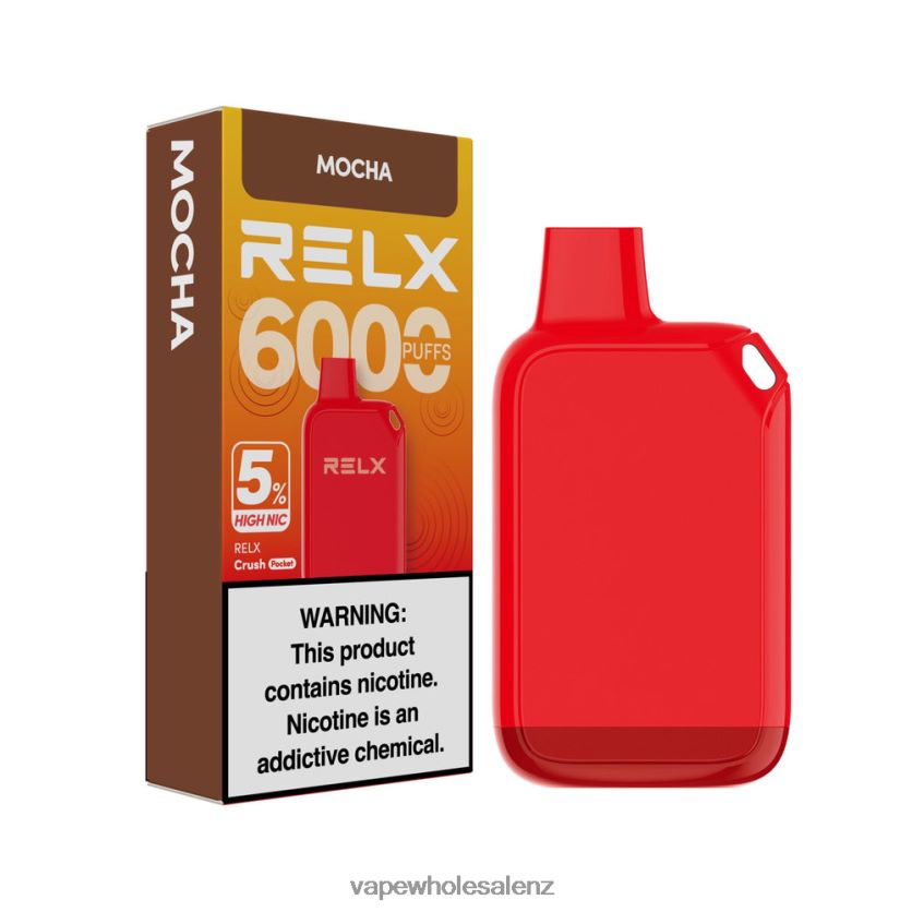 Electronic Cigarette Wholesale Price - Mocha RELX Crush Pocket 6000 5% High Nic 2VD2L625