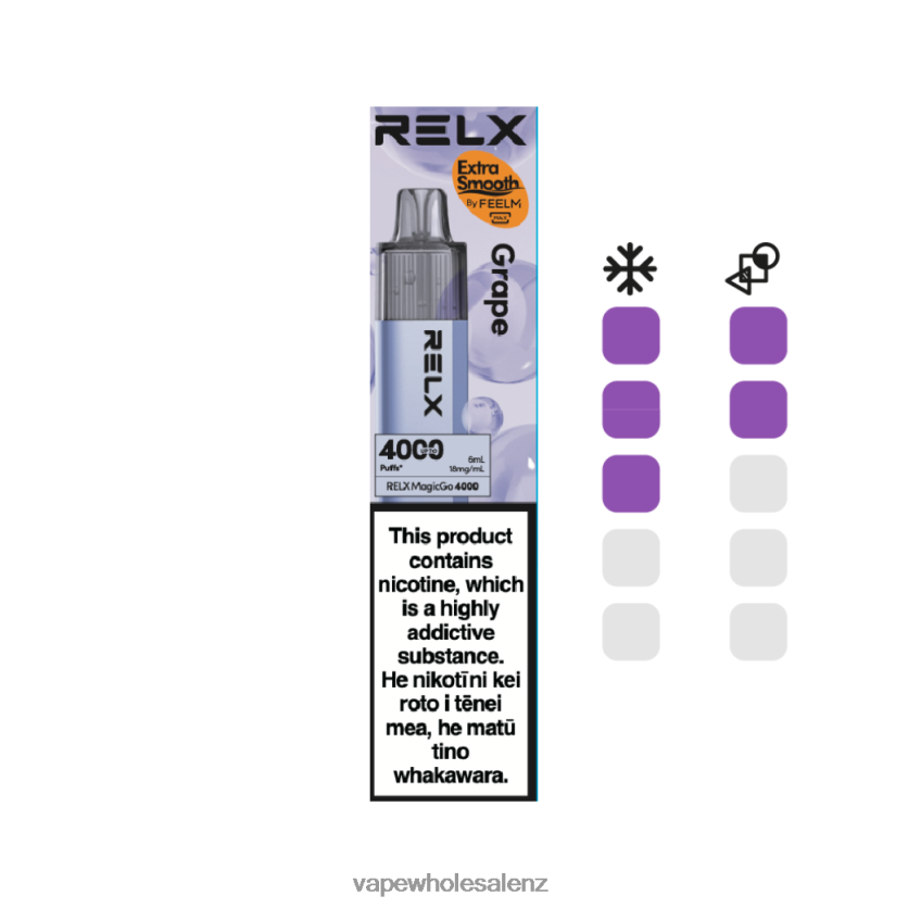 Electronic Cigarette Wholesale Price - Grape RELX MagicGo 4000 Disposable Vape 2VD2L66