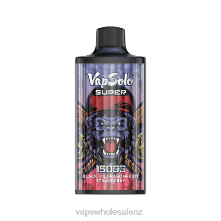 Vape Wholesale NZ - Vapsolo SUPER Disposable Vape Black Ice Drangofruit Strawberry NTV8107