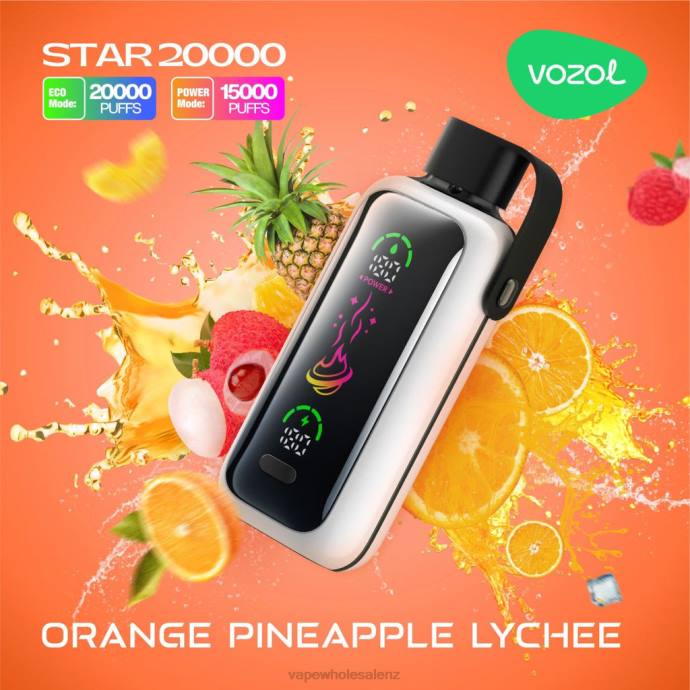 E-Cigarette Wholesale - ORANGE PINEAPPLE LYCHEE VOZOL STAR 20000 4XV215