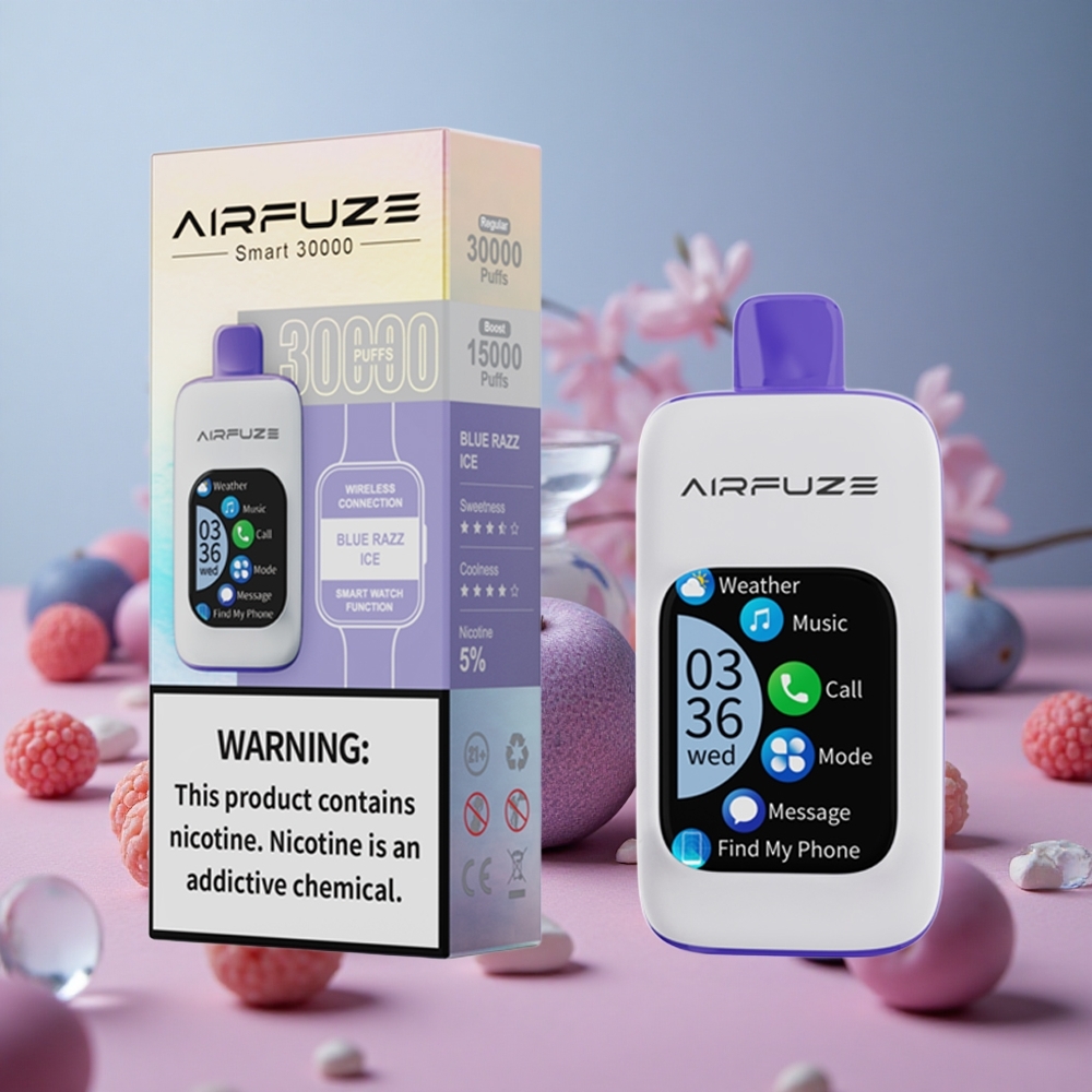AirFuze Smart 30000 Puffs Blue Razz Ice Disposable Pod with 900mAh Battery and Type-C Charging New Zealand wholesale suppliers