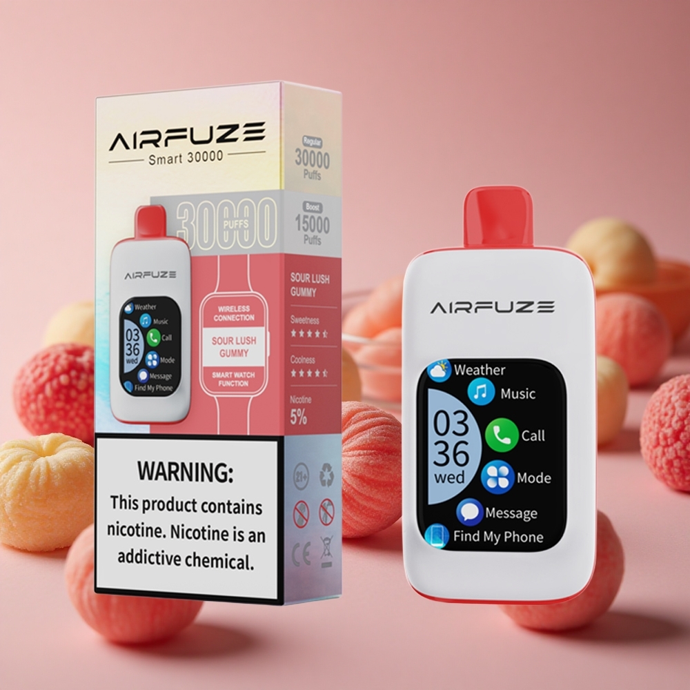 AirFuze Smart 30000 Puffs Disposable Vape Sour Lush Gummy 900mAh Type-C New Zealand wholesale suppliers