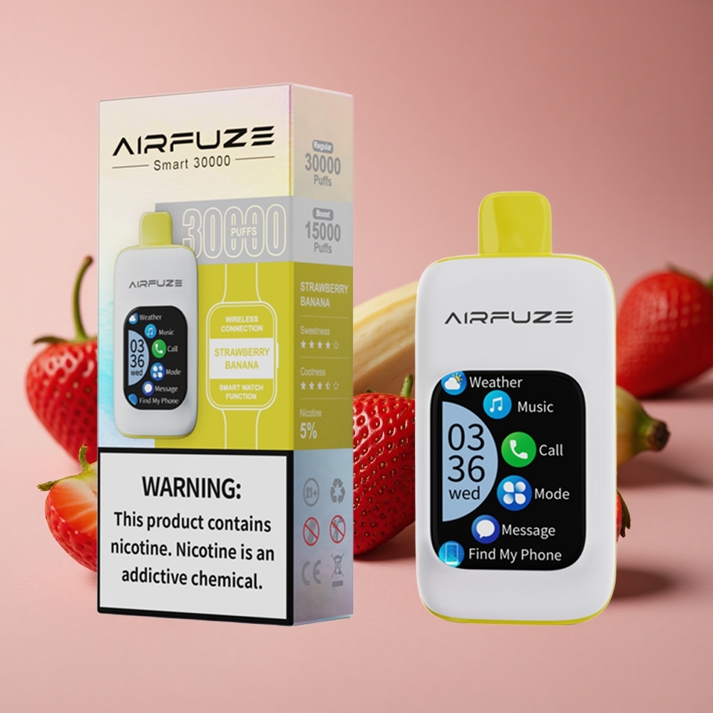 AirFuze Smart 30000 Puffs Disposable Vape Strawberry Banana 5% Nicotine 900mAh Battery New Zealand wholesale suppliers