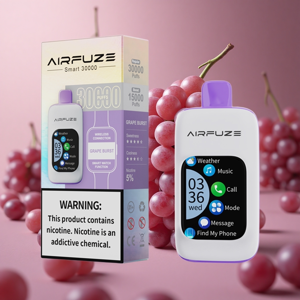 AirFuze Smart 30000 Puffs Grape Burst Disposable Pod with 900mAh Battery and Type-C Charging New Zealand wholesale suppliers