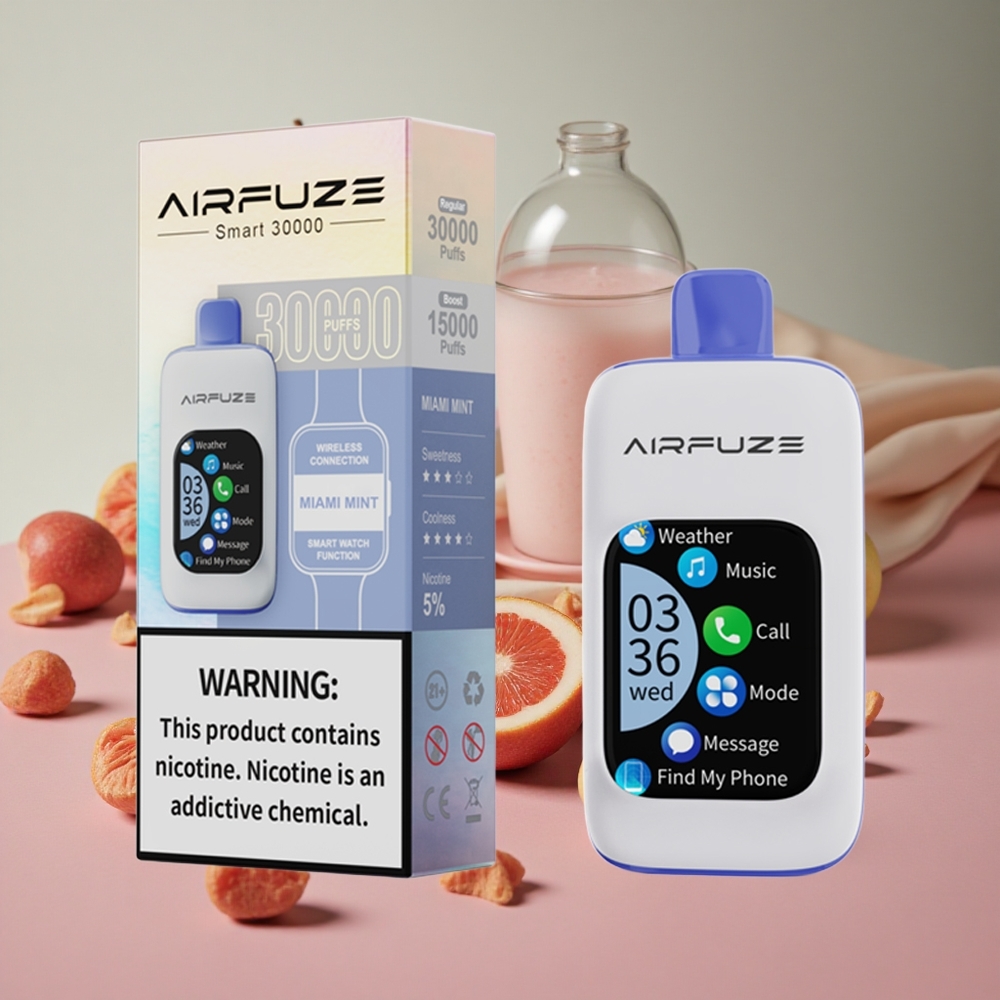 AirFuze Smart 30000 Puffs Miami Mint Disposable Pod with 2.01\"TFT Touch Screen & Type-C Charging New Zealand wholesale suppliers