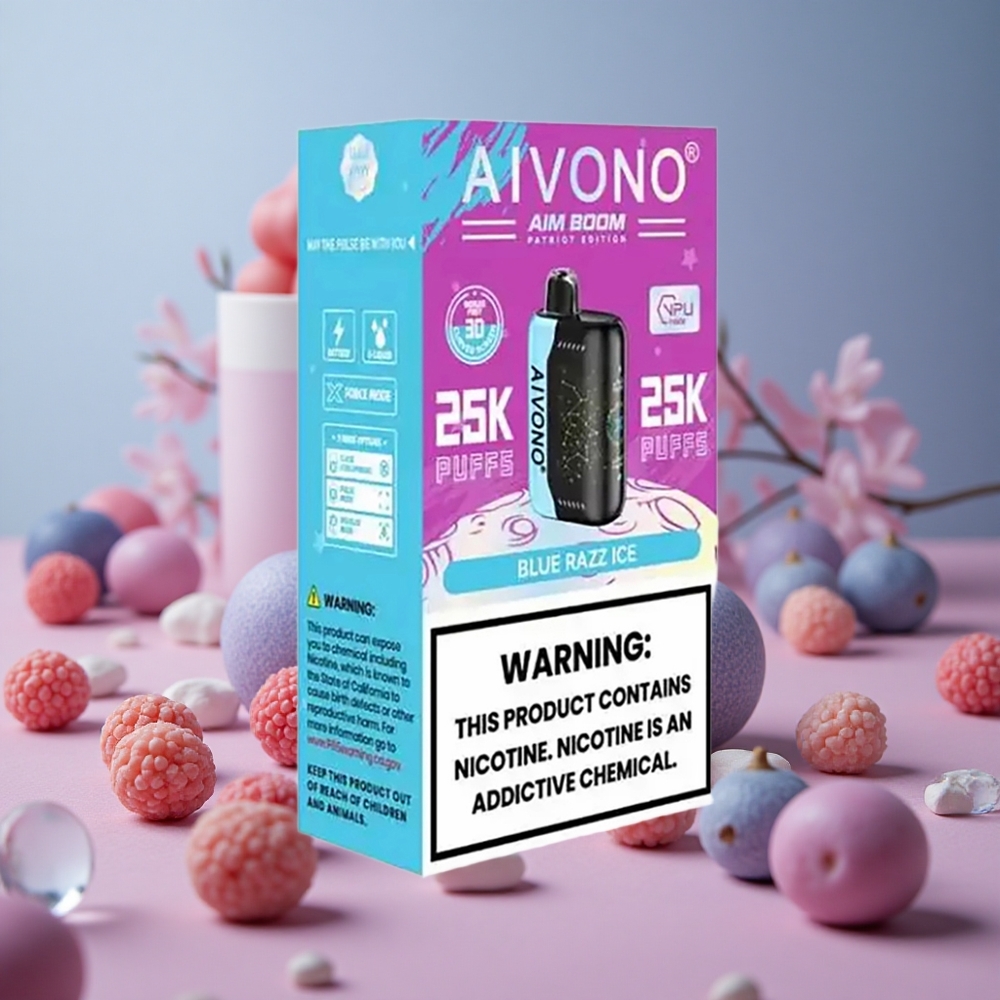 Aivono Aim Boom 25000 Puffs 28ml E-Liquid Blue Razz Ice New Zealand wholesale suppliers