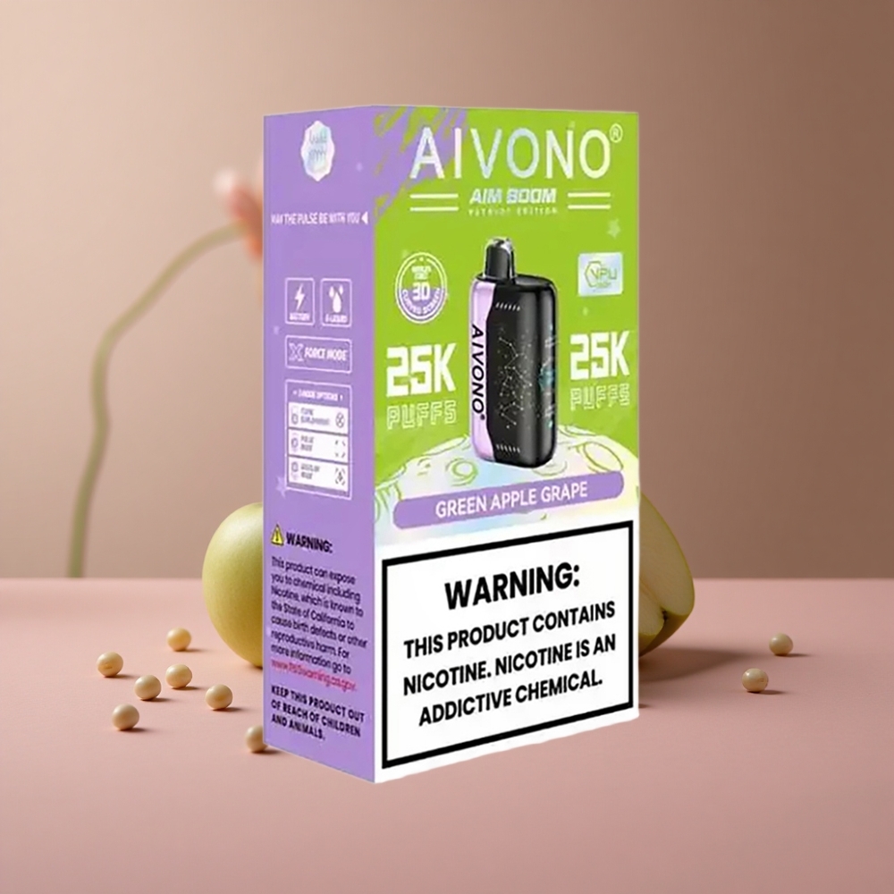 Aivono Aim Boom 25000 Puffs 28ml E-Liquid Capacity Type-C Charging Green Apple Grape New Zealand wholesale suppliers