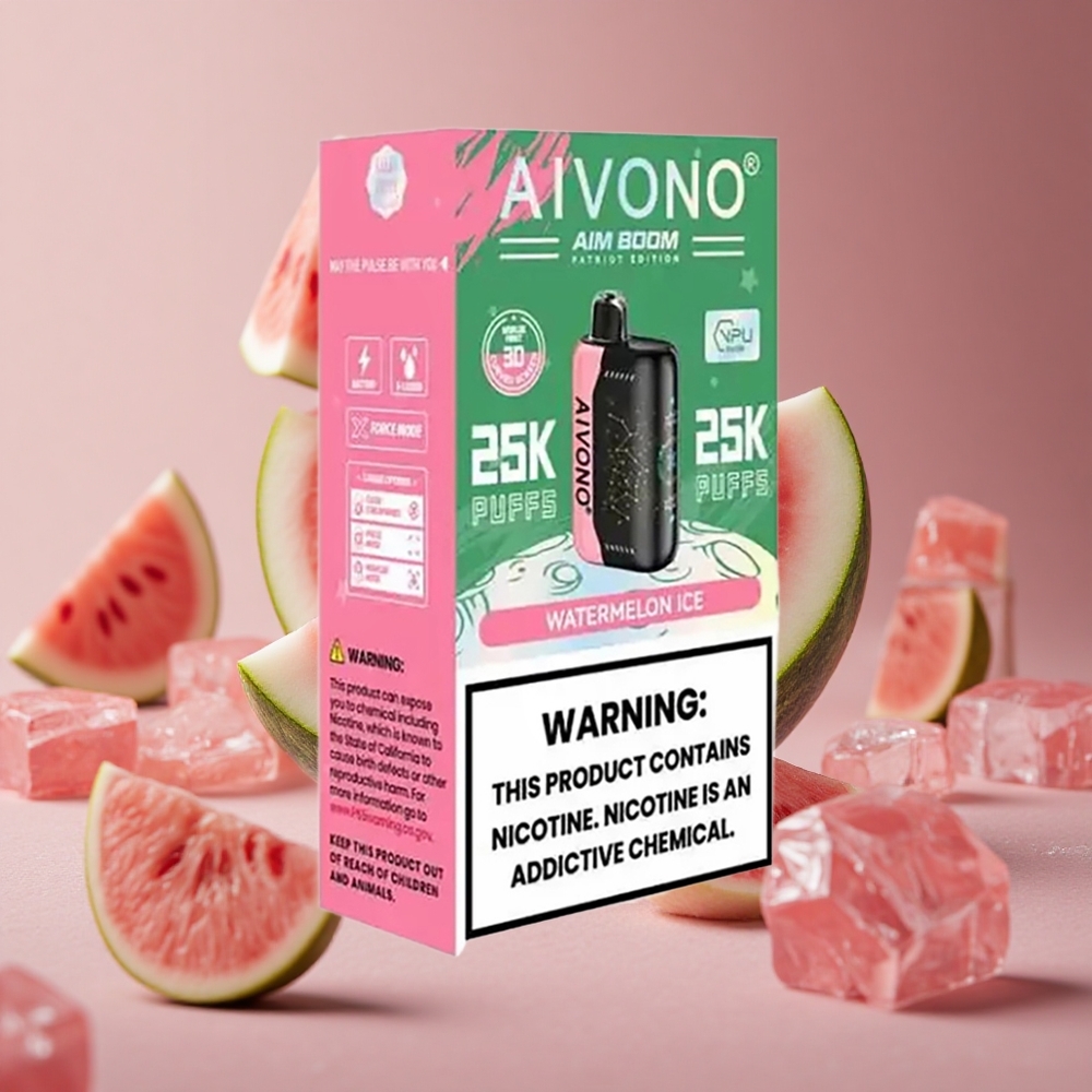 Aivono Aim Boom 25000 Puffs 28ml E-Liquid Capacity Watermelon Ice New Zealand wholesale suppliers