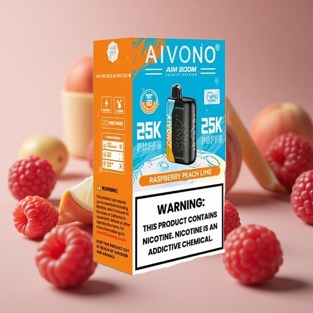 Aivono Aim Boom 25000 Puffs 28ml E-Liquid Raspberry Peach Lime New Zealand wholesale suppliers