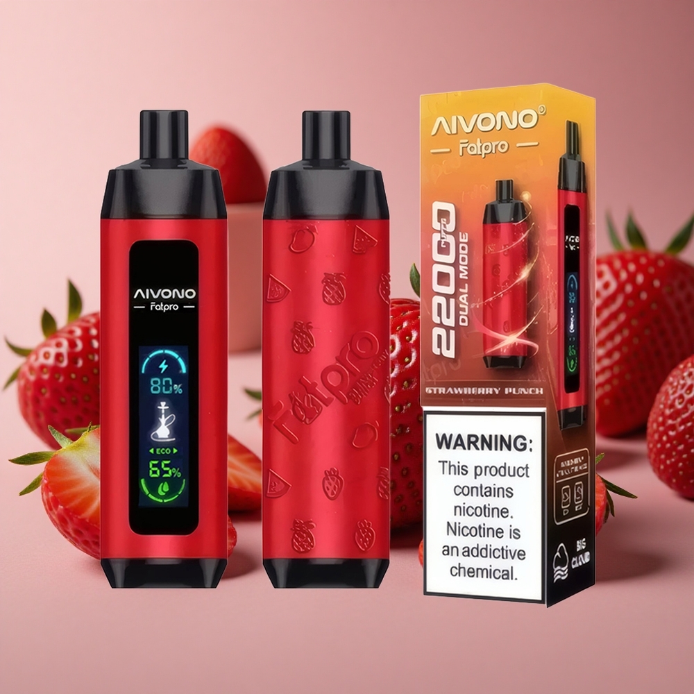 Aivono Aim Fatpro 22000 Puffs Strawberry Punch 28ml E-liquid 600mah Rechargeable New Zealand wholesale suppliers