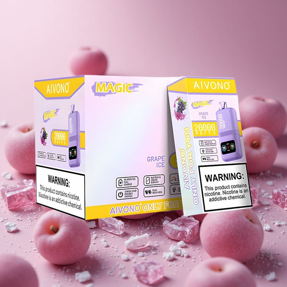 Aivono Aim Magic 20000 Puffs 26ml E-liquid Dual Mesh Coils Grape Ice New Zealand wholesale suppliers