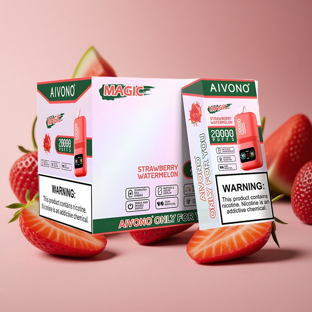 Aivono Aim Magic 20000 Puffs 26ml E-liquid Strawberry Watermelon Dual Mesh Coils New Zealand wholesale suppliers