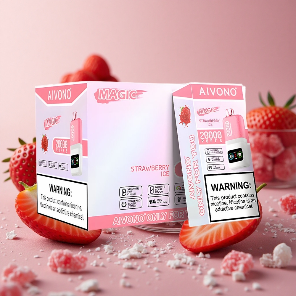 Aivono Aim Magic 20000 Puffs Dual Mesh Coils 26ml E-liquid Strawberry Ice New Zealand wholesale suppliers