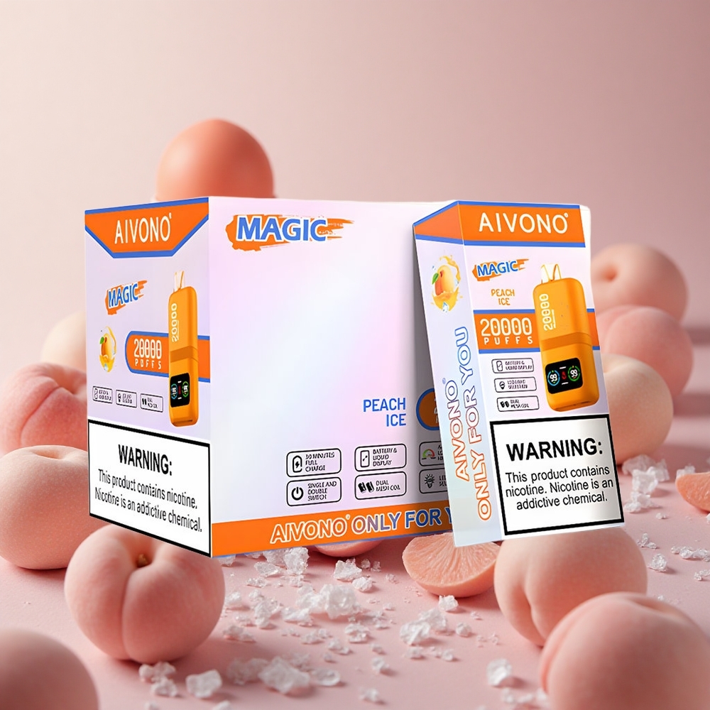 Aivono Aim Magic 20000 Puffs Peach Ice Dual Mesh Coils Type-C Rechargeable New Zealand wholesale suppliers