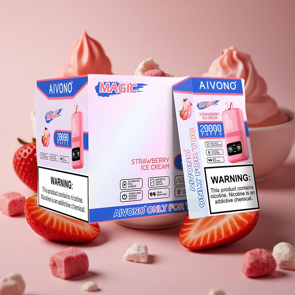 Aivono Aim Magic 20000 Puffs Strawberry Ice Cream Dual Mesh Coils New Zealand wholesale suppliers