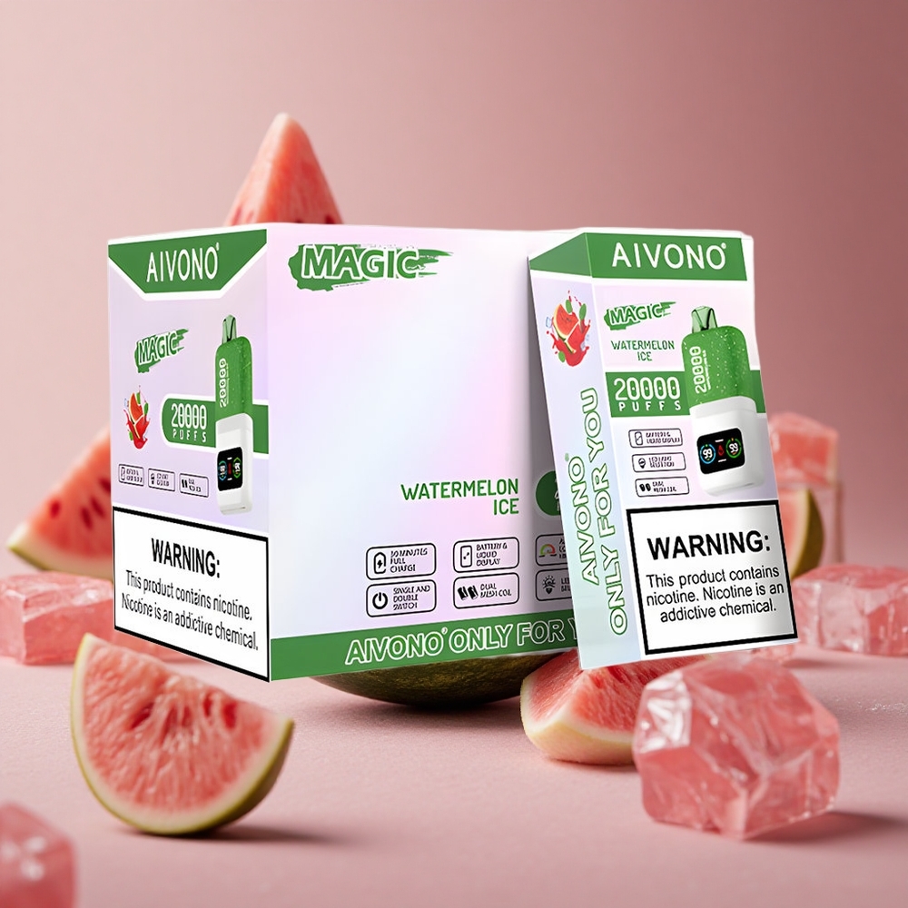 Aivono Aim Magic 20000 Puffs Watermelon Ice Dual Mesh Coils LCD Display New Zealand wholesale suppliers