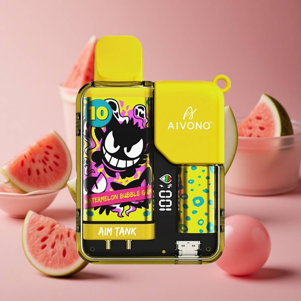 Aivono AIM-TANK 9500 Puffs 18ml E-liquid Capacity 1.2ohm Mesh Coil Watermelon Bubble Gum New Zealand wholesale suppliers